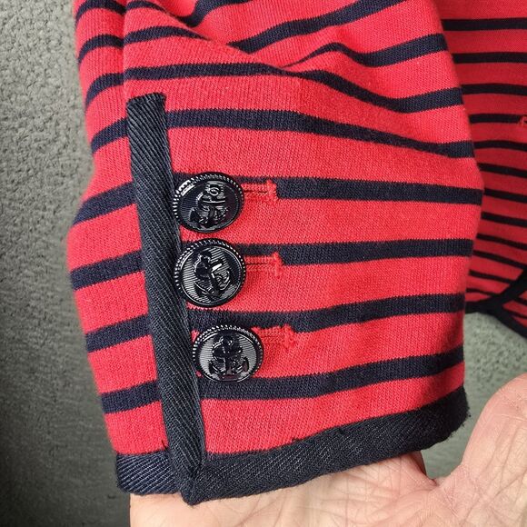 Talbots Blazer Jacket SP Red Blue Striped Cotton Knit Patriotic Nautical NWT - Picture 11 of 16